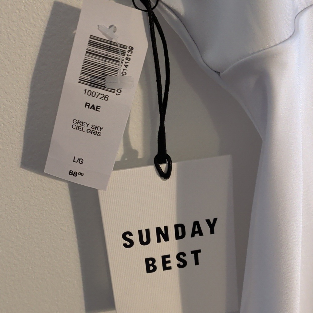 ARITZIA SUNDAY BEST rae slip dress in grey sky - size large - Picture 4 of 9
